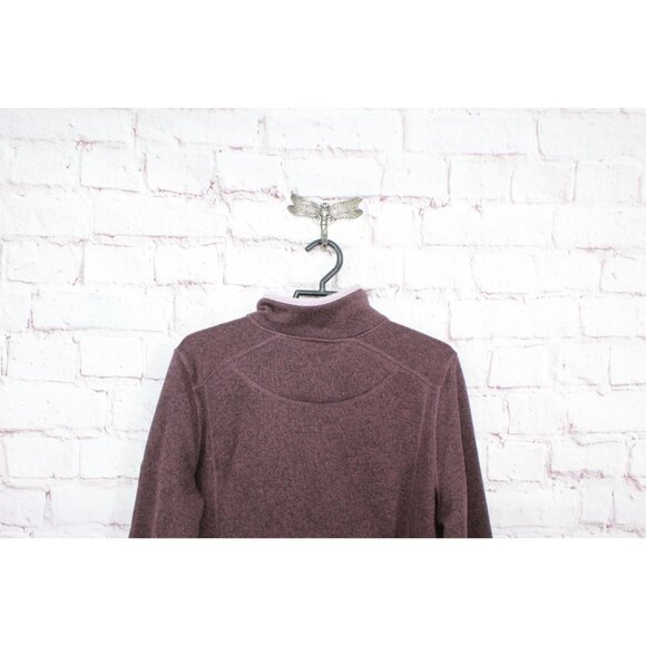 L.L. Bean Womens Full-Zip Burgundy Fleece Jacket Size XL Lightweight Warm Layer - Picture 5 of 10